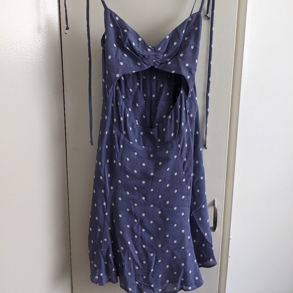 Reformation Lavender Polka Dot Mini Dress - Picture 4 of 6